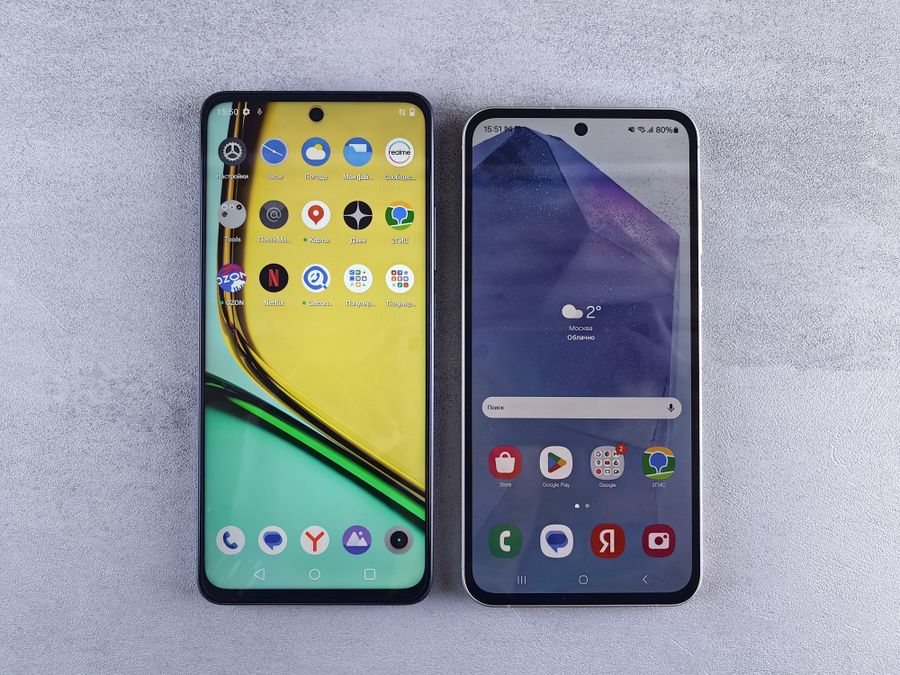 Two phones side by side compared